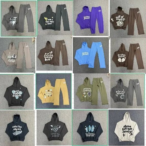 Broken Planet Graphic Hoodie and Sweatpants Set Collection