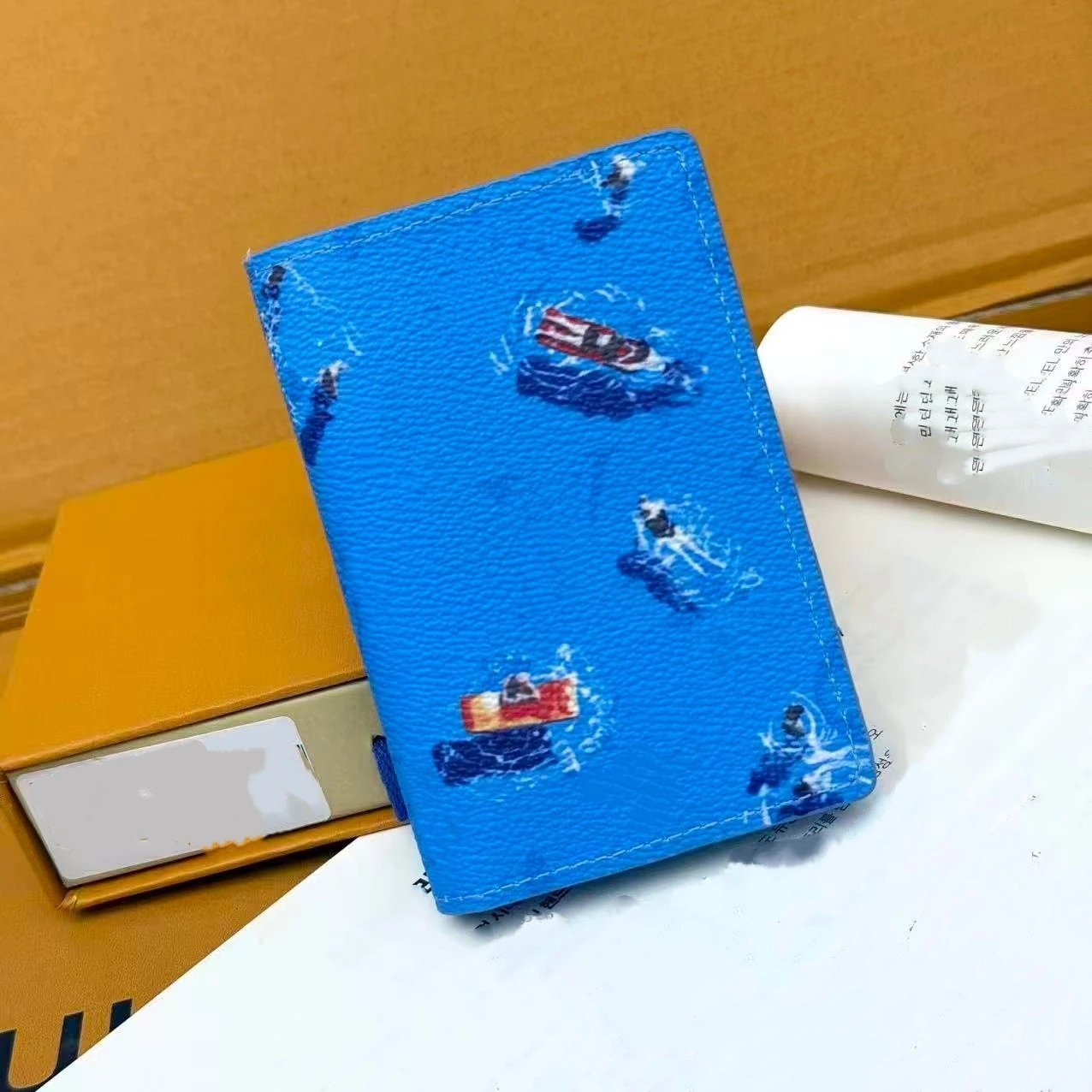Louis Vuitton Monogram Sports Passport Cover Pool Blue