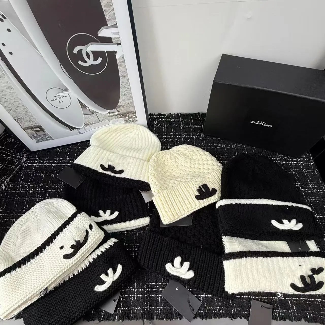Chanel Logo Knit Beanie Collection